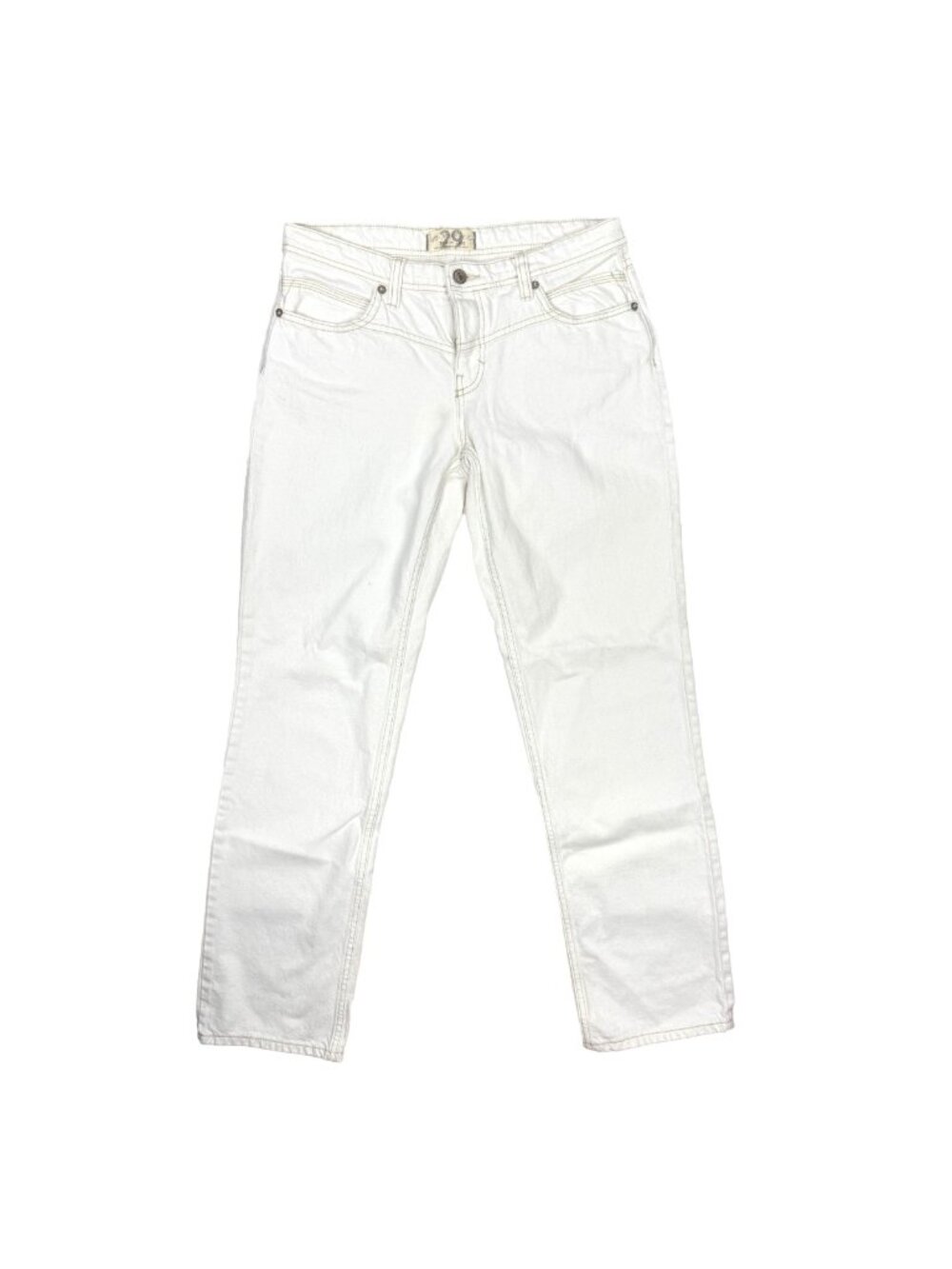 WE THE FREE Twenty Nine Straight‎ Leg Button Closure White Denim Jeans 29